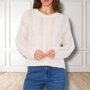 Sequin Pointelle Knit Sweater